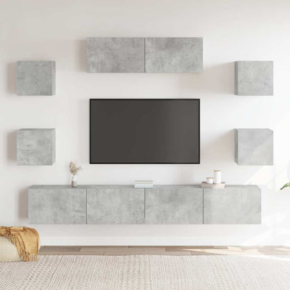 7 Piece TV Cabinet Set Concrete Grey Engineered Wood