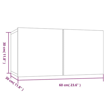 4 Piece TV Cabinet Set White Engineered Wood