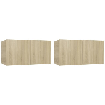 4 Piece TV Cabinet Set Sonoma Oak Engineered Wood