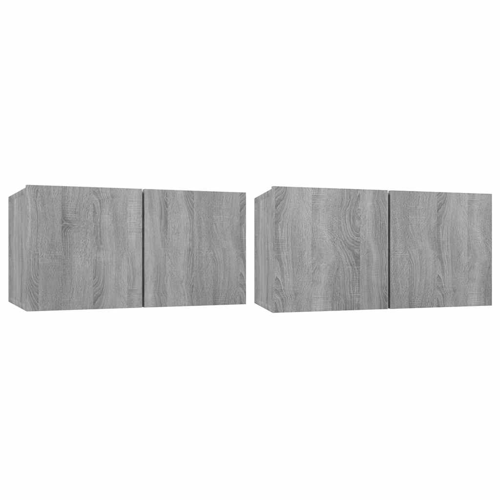 4 Piece TV Cabinet Set Grey Sonoma Engineered Wood