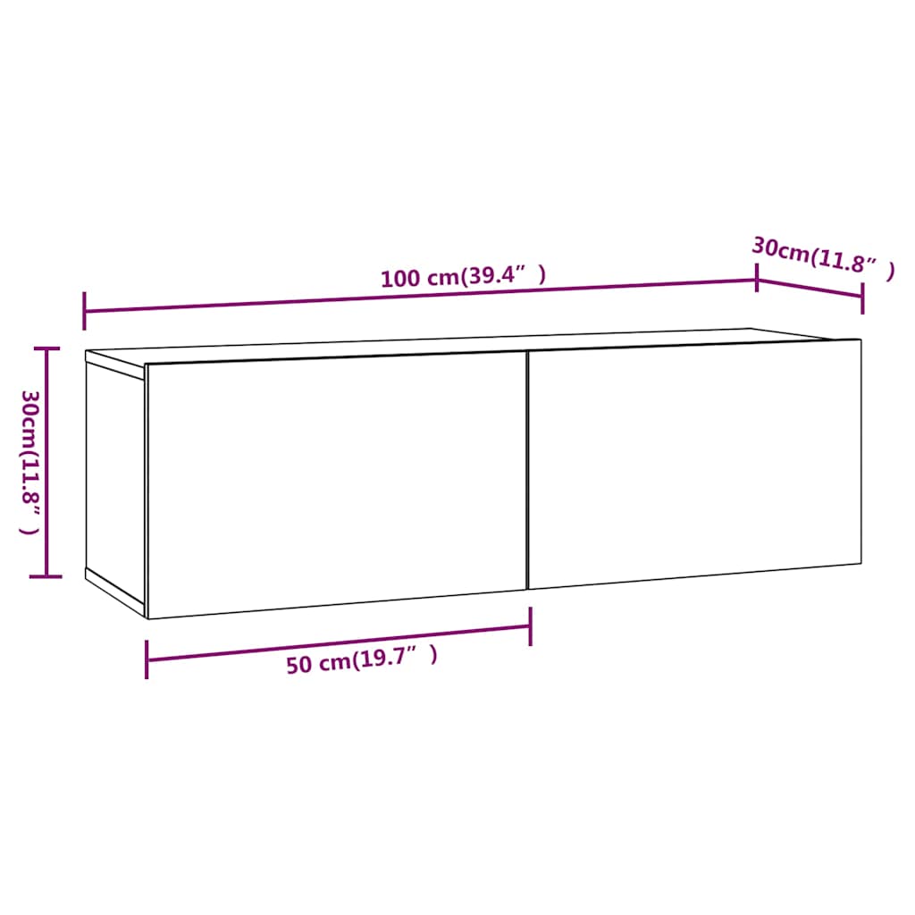 4 Piece TV Cabinet Set Sonoma Oak Engineered Wood