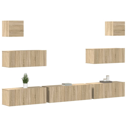 7 Piece TV Cabinet Set Sonoma Oak Engineered Wood