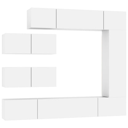 Tv Cabinet Set | Set of 7 | White | Engineered Wood | Medium to Large