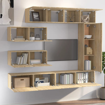 Tv Cabinet Set | Set of 7 | Sonoma oak | Engineered wood | Standard