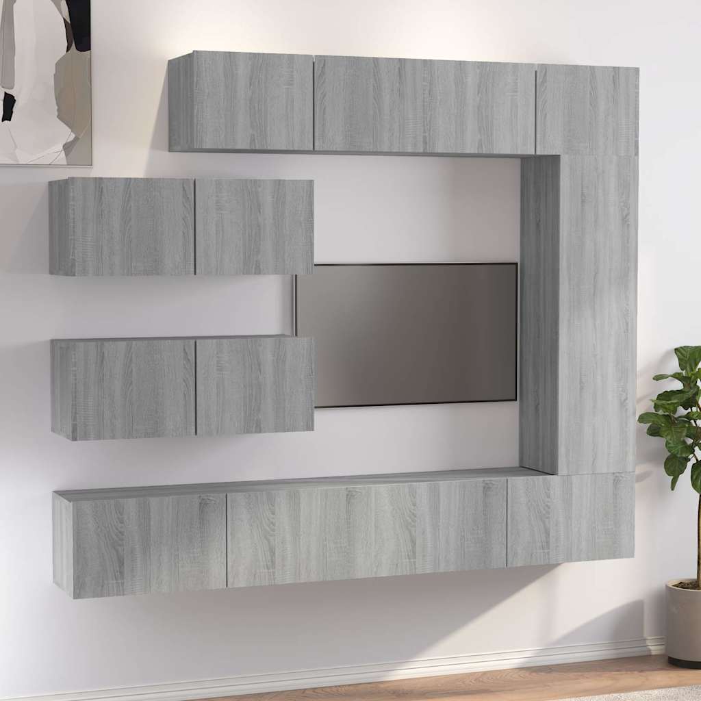 7 Piece TV Cabinet Set Grey Sonoma Engineered Wood
