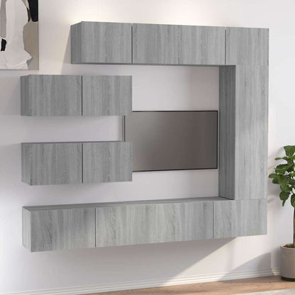 7 Piece TV Cabinet Set Grey Sonoma Engineered Wood