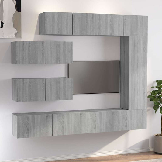7 Piece TV Cabinet Set Grey Sonoma Engineered Wood
