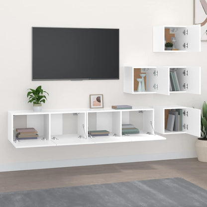Wall-mounted TV Cabinet White Engineered Wood