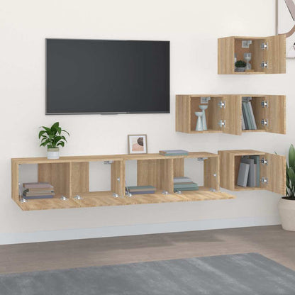 Wall-mounted TV Cabinet Sonoma Oak Engineered Wood