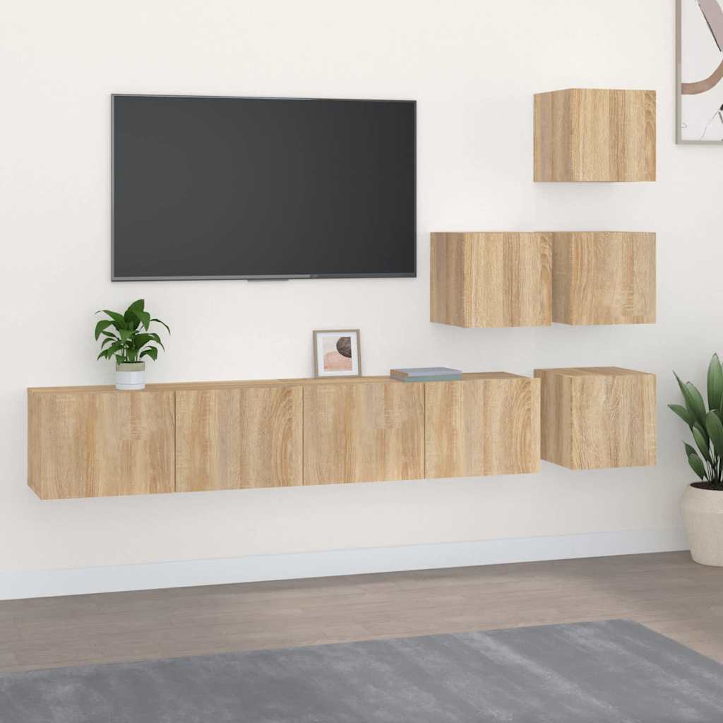 Wall-mounted TV Cabinet Sonoma Oak Engineered Wood