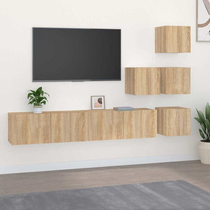 Wall-mounted TV Cabinet Sonoma Oak Engineered Wood