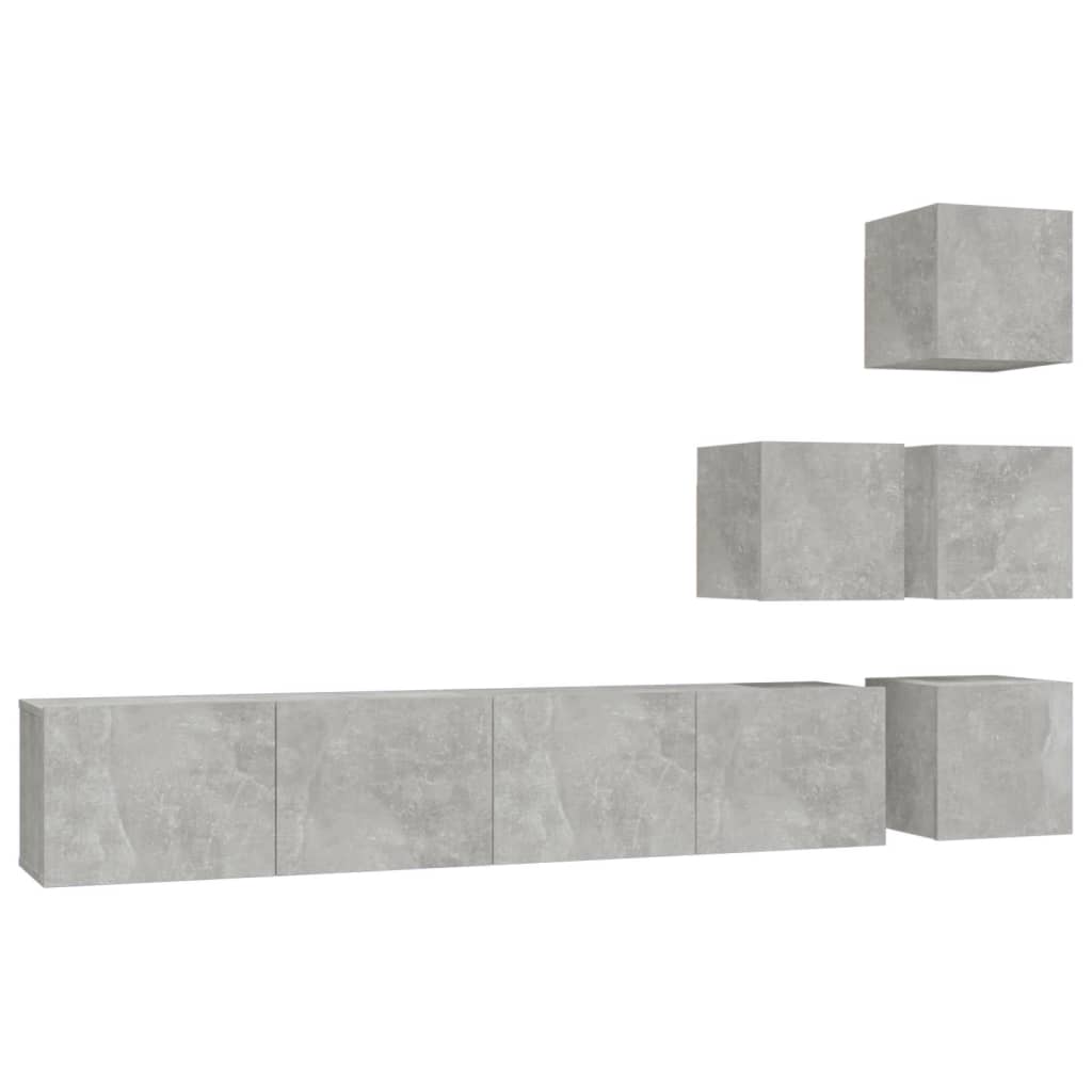 Wall-mounted TV Cabinet Concrete Grey Engineered Wood
