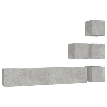 Wall-mounted TV Cabinet Concrete Grey Engineered Wood