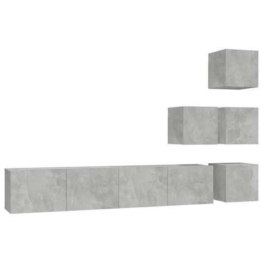 Wall-mounted TV Cabinet Concrete Grey Engineered Wood