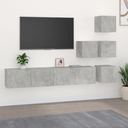Wall-mounted TV Cabinet Concrete Grey Engineered Wood