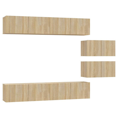 6 Piece TV Cabinet Set Sonoma Oak Engineered Wood