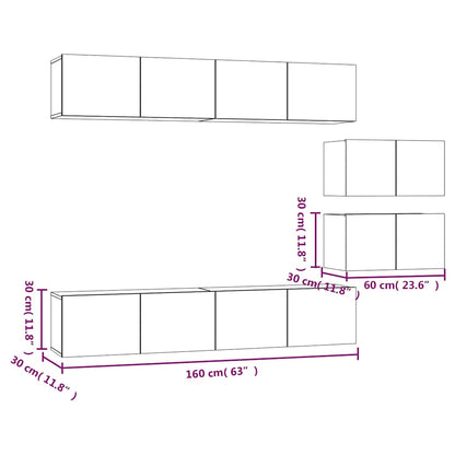 6 Piece TV Cabinet Set Sonoma Oak Engineered Wood