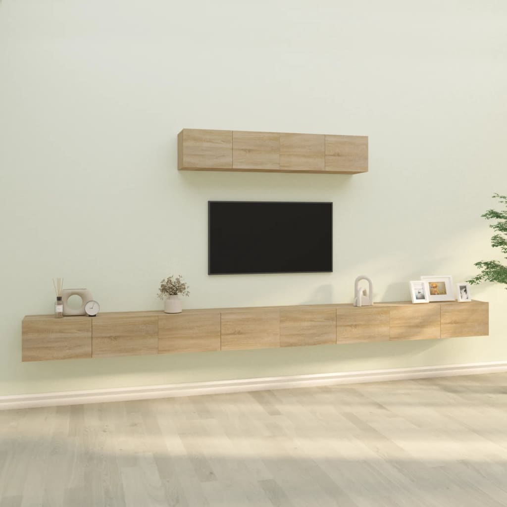 6 Piece TV Cabinet Set Sonoma Oak Engineered Wood