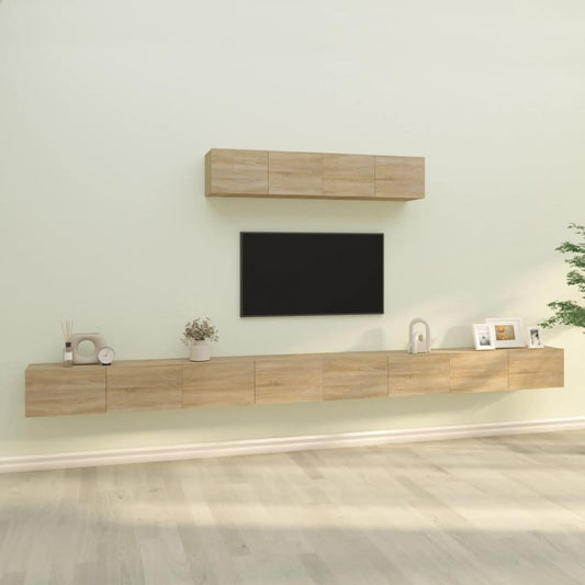 6 Piece TV Cabinet Set Sonoma Oak Engineered Wood