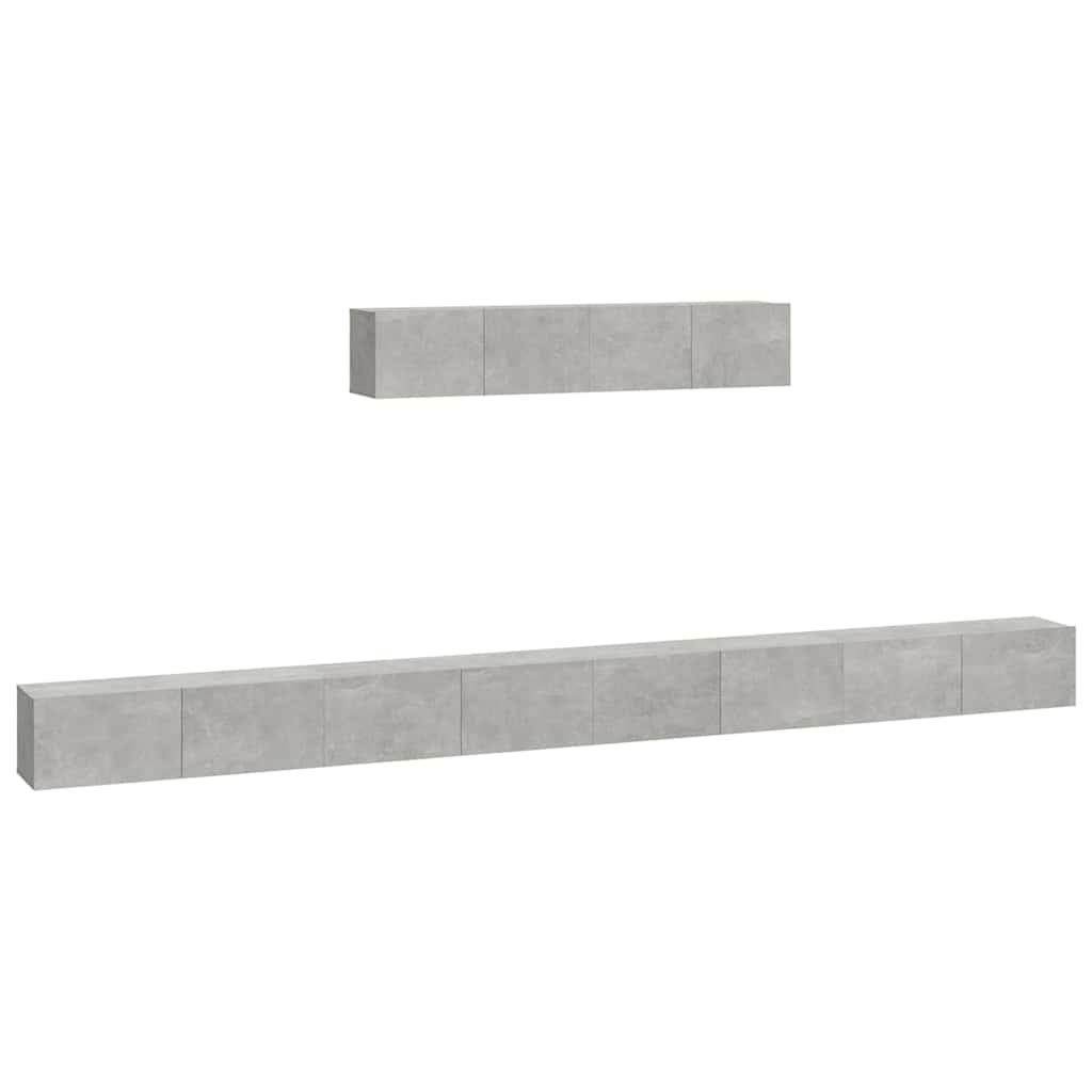 6 Piece TV Cabinet Set Concrete Grey Engineered Wood