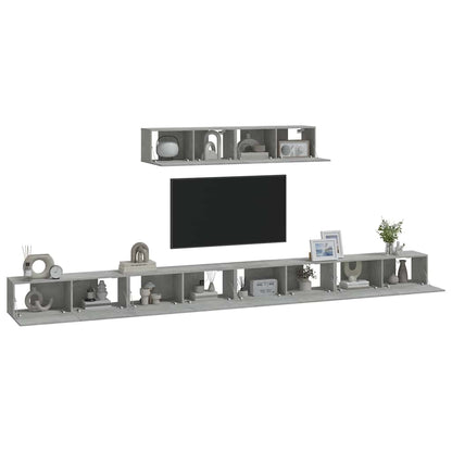 6 Piece TV Cabinet Set Concrete Grey Engineered Wood