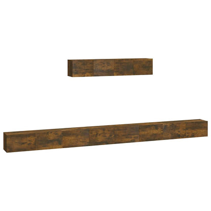 6 Piece TV Cabinet Set Smoked Oak Engineered Wood