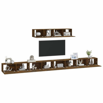 6 Piece TV Cabinet Set Smoked Oak Engineered Wood
