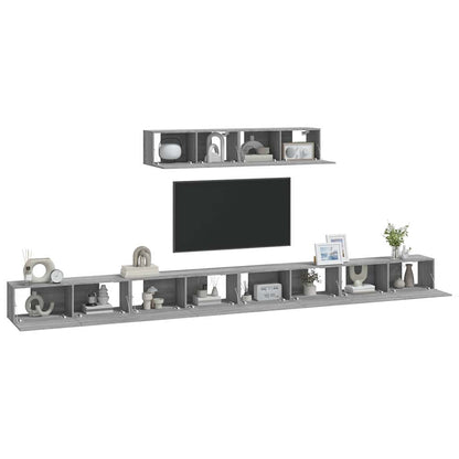 6 Piece TV Cabinet Set Grey Sonoma Engineered Wood