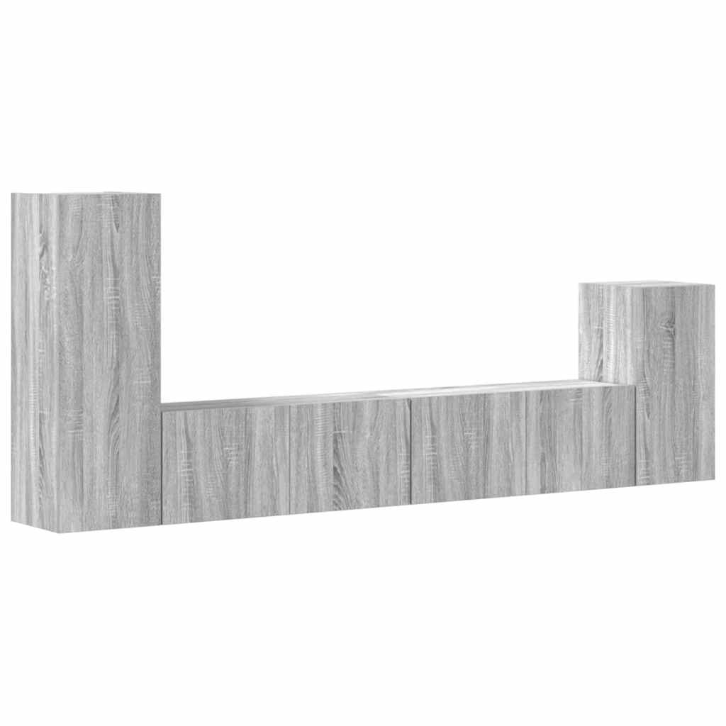4 Piece TV Cabinet Set Grey Sonoma Engineered Wood