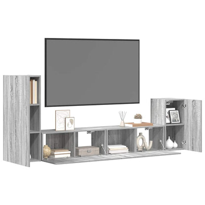4 Piece TV Cabinet Set Grey Sonoma Engineered Wood