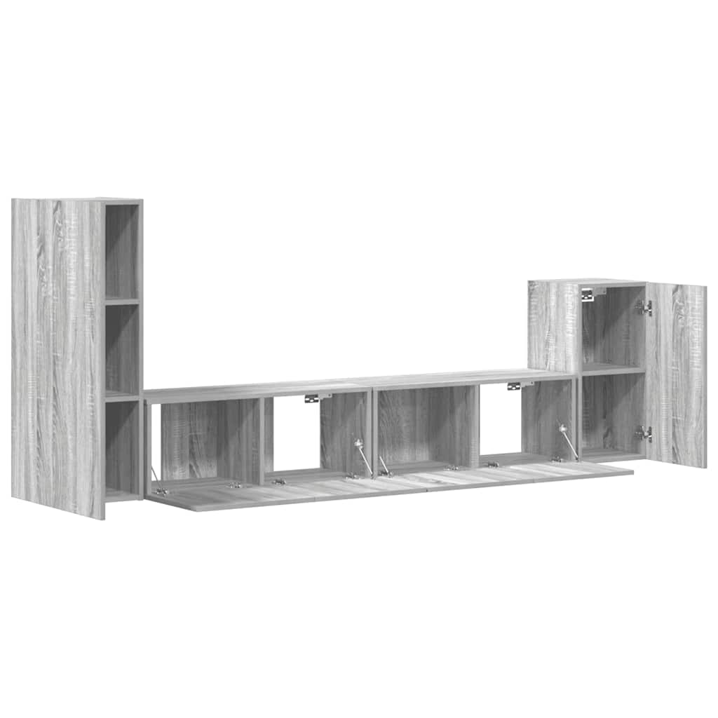 4 Piece TV Cabinet Set Grey Sonoma Engineered Wood