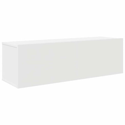 4 Piece TV Cabinet Set White Engineered Wood
