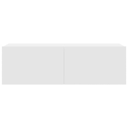 4 Piece TV Cabinet Set White Engineered Wood