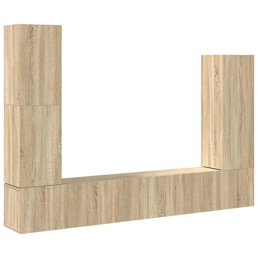 4 Piece TV Cabinet Set Sonoma Oak Engineered Wood