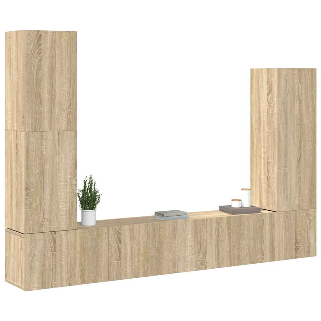 4 Piece TV Cabinet Set Sonoma Oak Engineered Wood