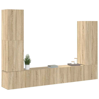 4 Piece TV Cabinet Set Sonoma Oak Engineered Wood