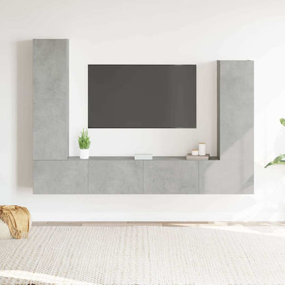 4 Piece TV Cabinet Set Concrete Grey Engineered Wood