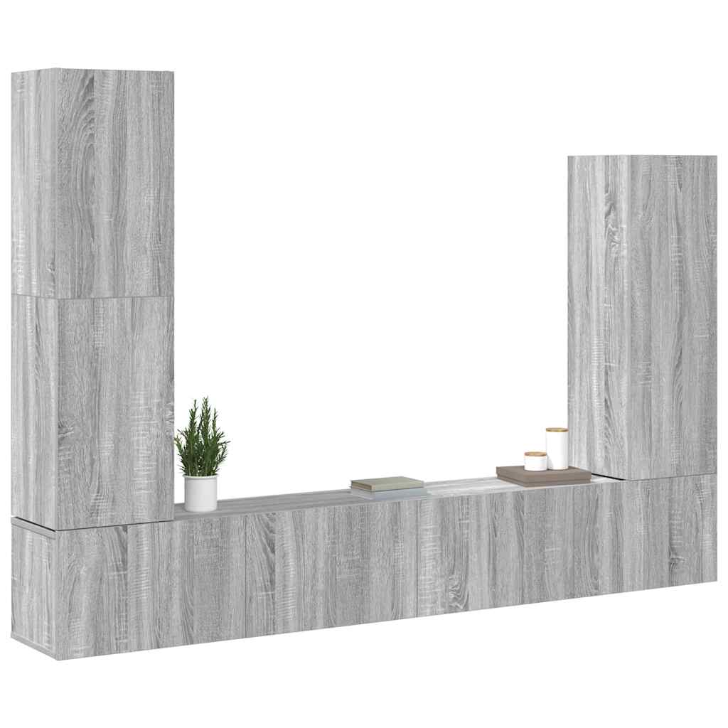 4 Piece TV Cabinet Set Grey Sonoma Engineered Wood