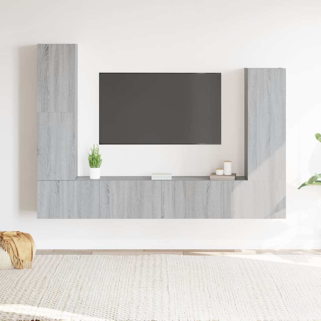 4 Piece TV Cabinet Set Grey Sonoma Engineered Wood