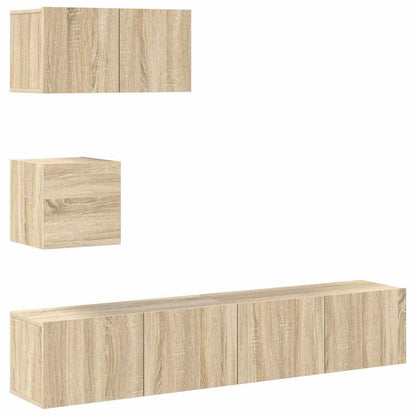 4 Piece TV Cabinet Set Sonoma Oak Engineered Wood