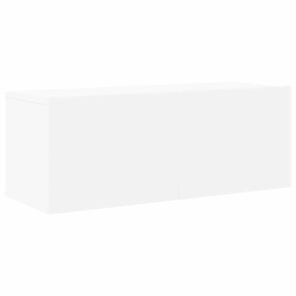 4 Piece TV Cabinet Set White Engineered Wood