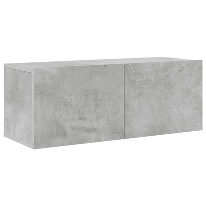4 Piece TV Cabinet Set Concrete Grey Engineered Wood
