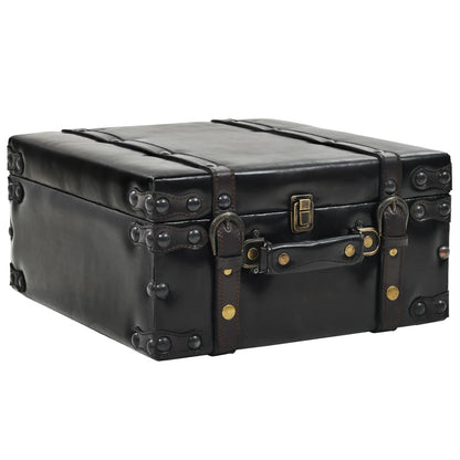 Storage Bench 110 cm Black Faux Leather