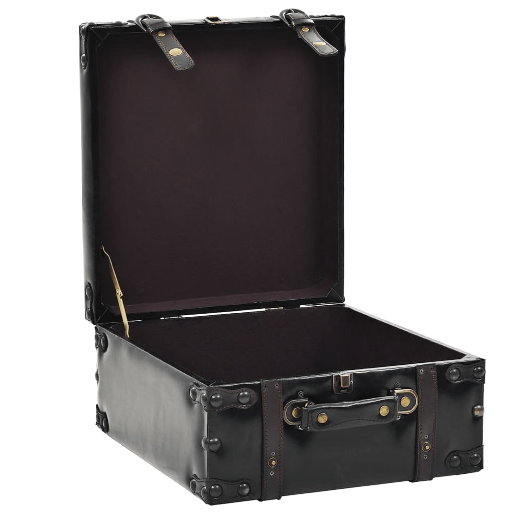 Storage Bench 110 cm Black Faux Leather
