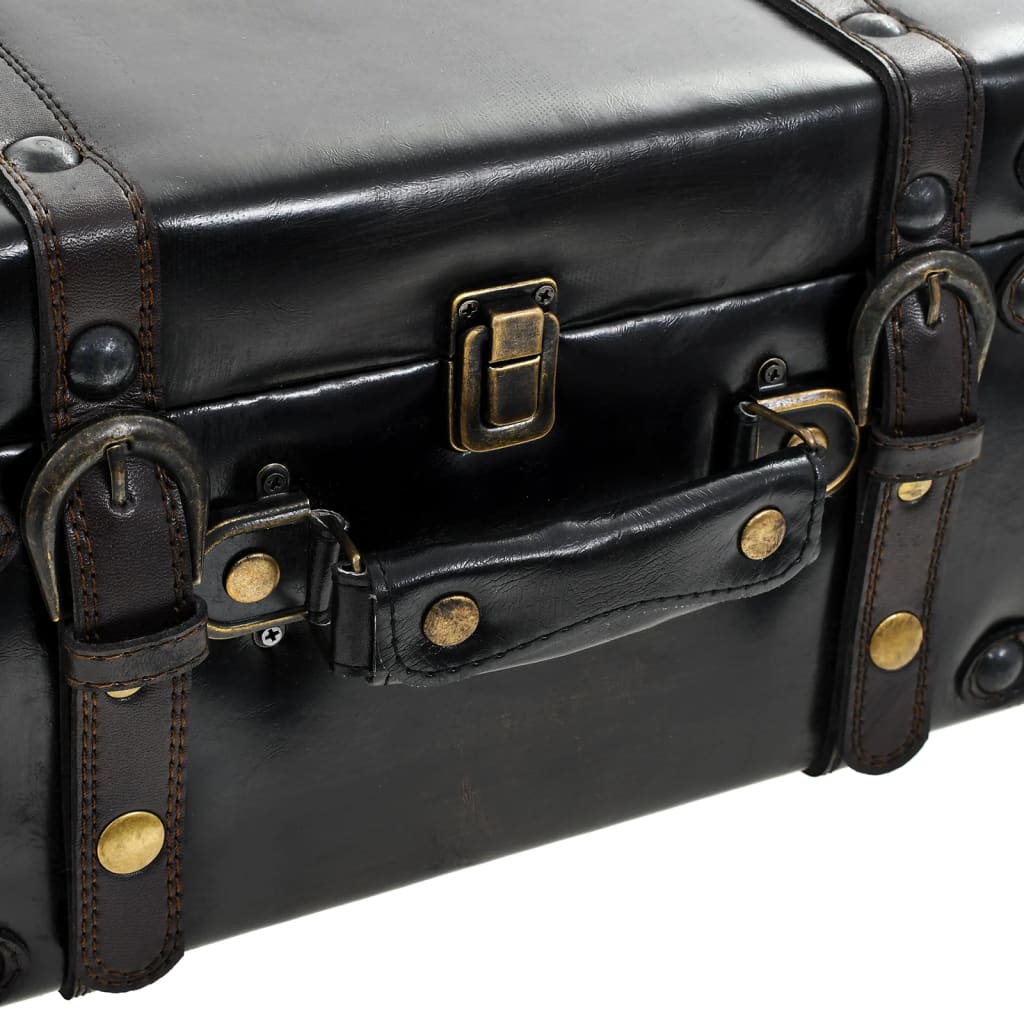 Storage Bench 110 cm Black Faux Leather