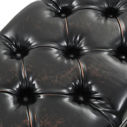 Storage Bench 110 cm Black Faux Leather