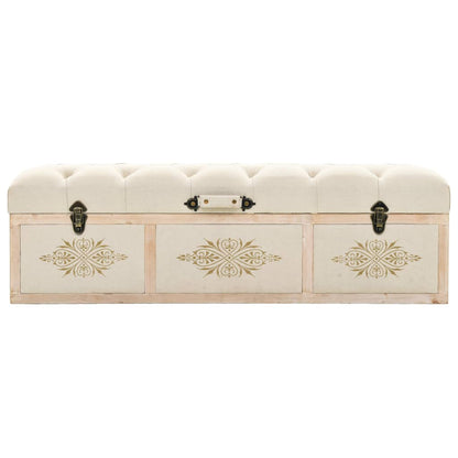 Storage Bench 110 cm Cream Solid Wood Fir