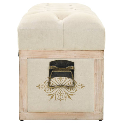 Storage Bench 110 cm Cream Solid Wood Fir