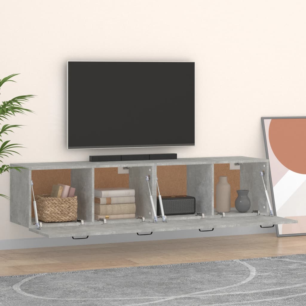 Wall Cabinets 2 pcs Concrete Grey 60x36.5x35 cm Engineered Wood