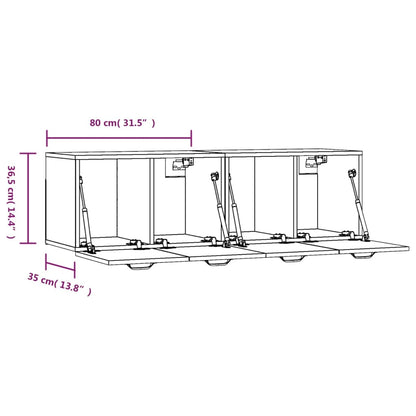 Wall Cabinets 2 pcs White 80x35x36.5 cm Engineered Wood